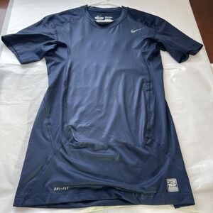 Nike Pro Combat Dri Fit Compression Short Sleeve Blue XXL